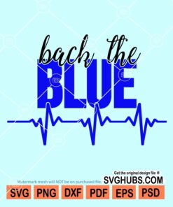 Back the blue heartbeat svg