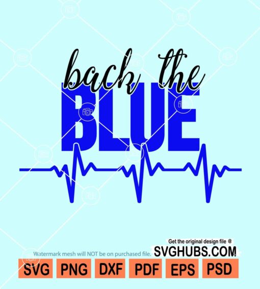 Back the blue heartbeat svg