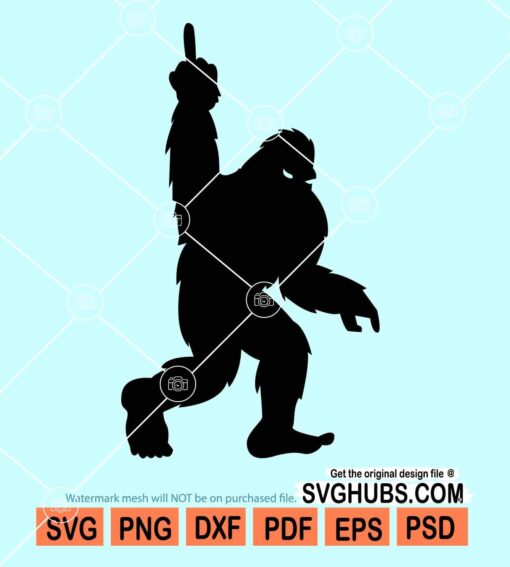 Bigfoot middle finger svg