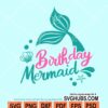 Birthday mermaid svg