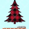 Buffalo plaid pattern christmas tree svg