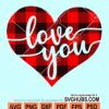 Buffalo plaid valentine heart svg