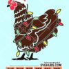 Christmas chicken with lights and santa hat svg
