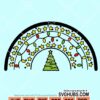 Christmas rainbow lights with tree svg