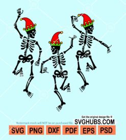 Christmas skeletons dancing svg