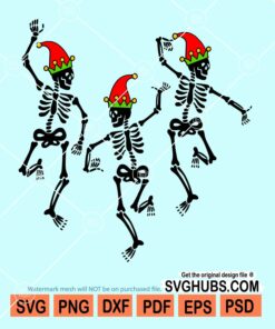 Christmas skeletons dancing svg