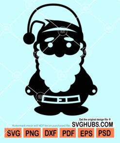 Christmas snowman with santa hat and beard svg