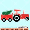 Christmas tractor svg