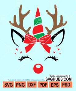 Christmas unicorn deer svg