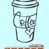 Coffee cup with love svg