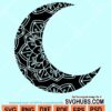 Crescent Moon mandala SVG