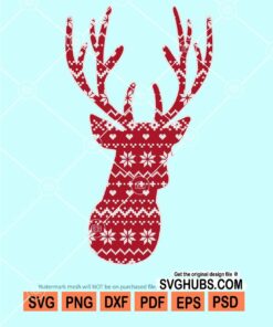 Deer sweater print svg