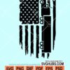 Distressed US flag truck driver svg