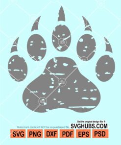 Distressed bear paw print svg