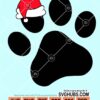 Dog paw print santa hat svg
