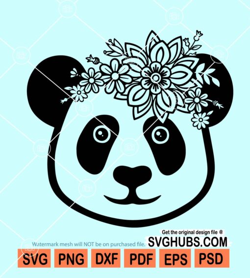 Floral Panda SVG