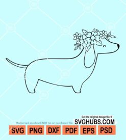 Floral dachshund svg