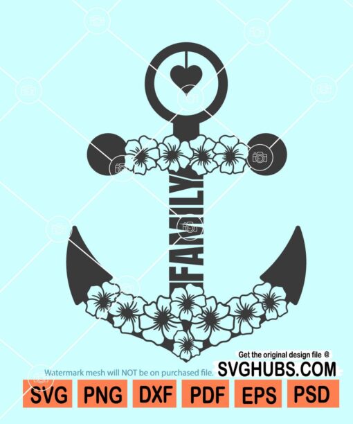 Floral family anchor SVG