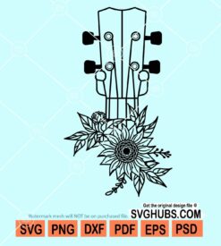 Floral guitar svg
