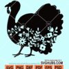 Floral turkey svg