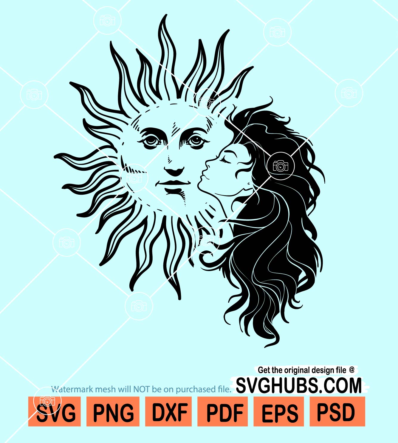 Girl and sun svg
