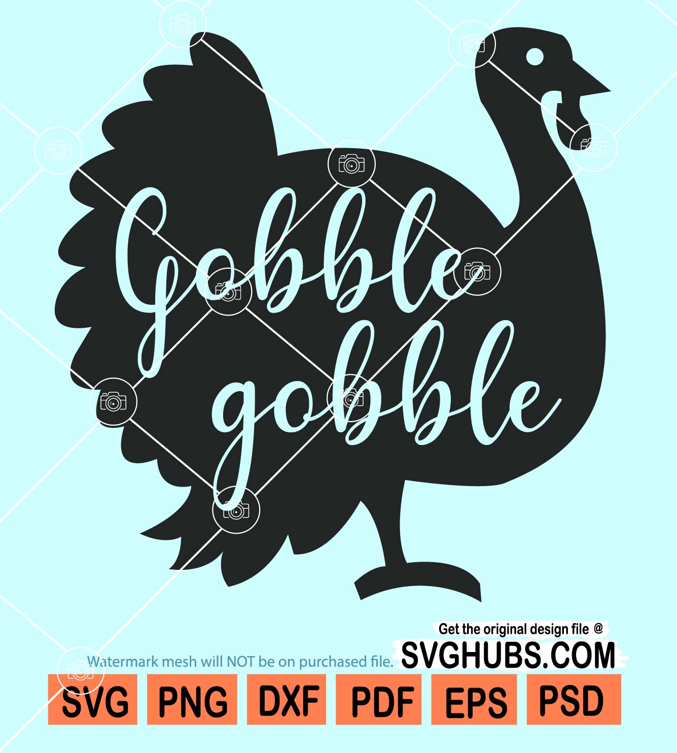 Gobble gobble svg, gobble svg, thanksgiving turkey svg, cute turkey svg