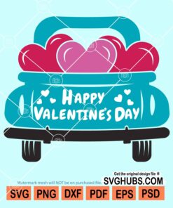 Happy valentine's day truck svg