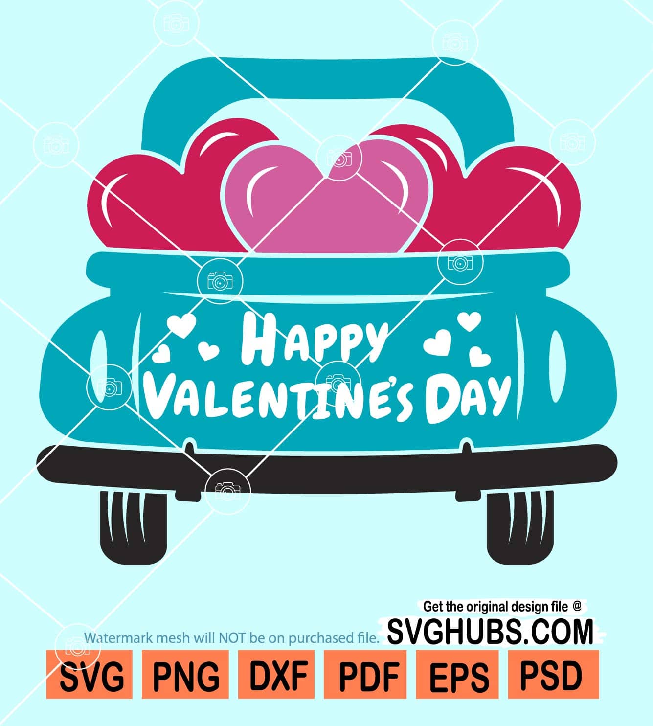 Happy valentine's day truck svg, Valentine’s day truck with love heart