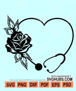 Heart shape stethoscope SVG