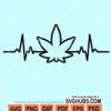 Heartbeat weed leaf svg
