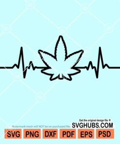 Heartbeat weed leaf svg