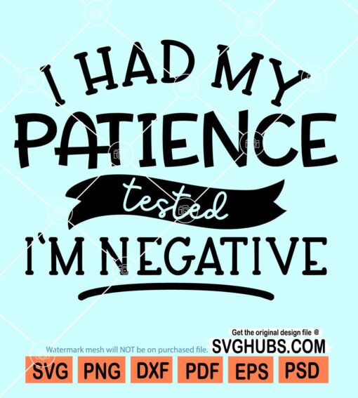 I had my patience tested I'm negative svg