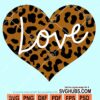 Leopard love heart svg