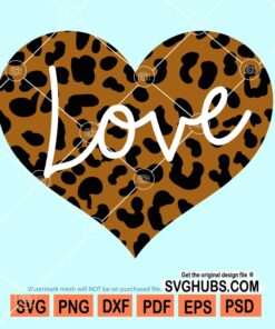 Leopard love heart svg