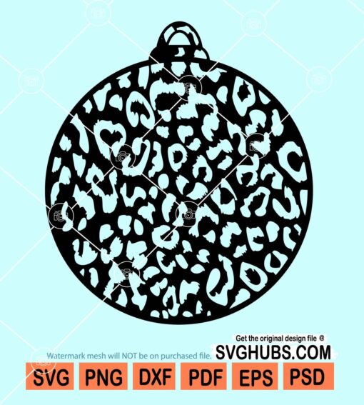 Leopard print christmas ball svg