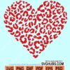 Leopard print heart svg