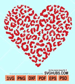 Leopard print heart svg