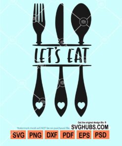 Lets eat cutlery fork knife svg