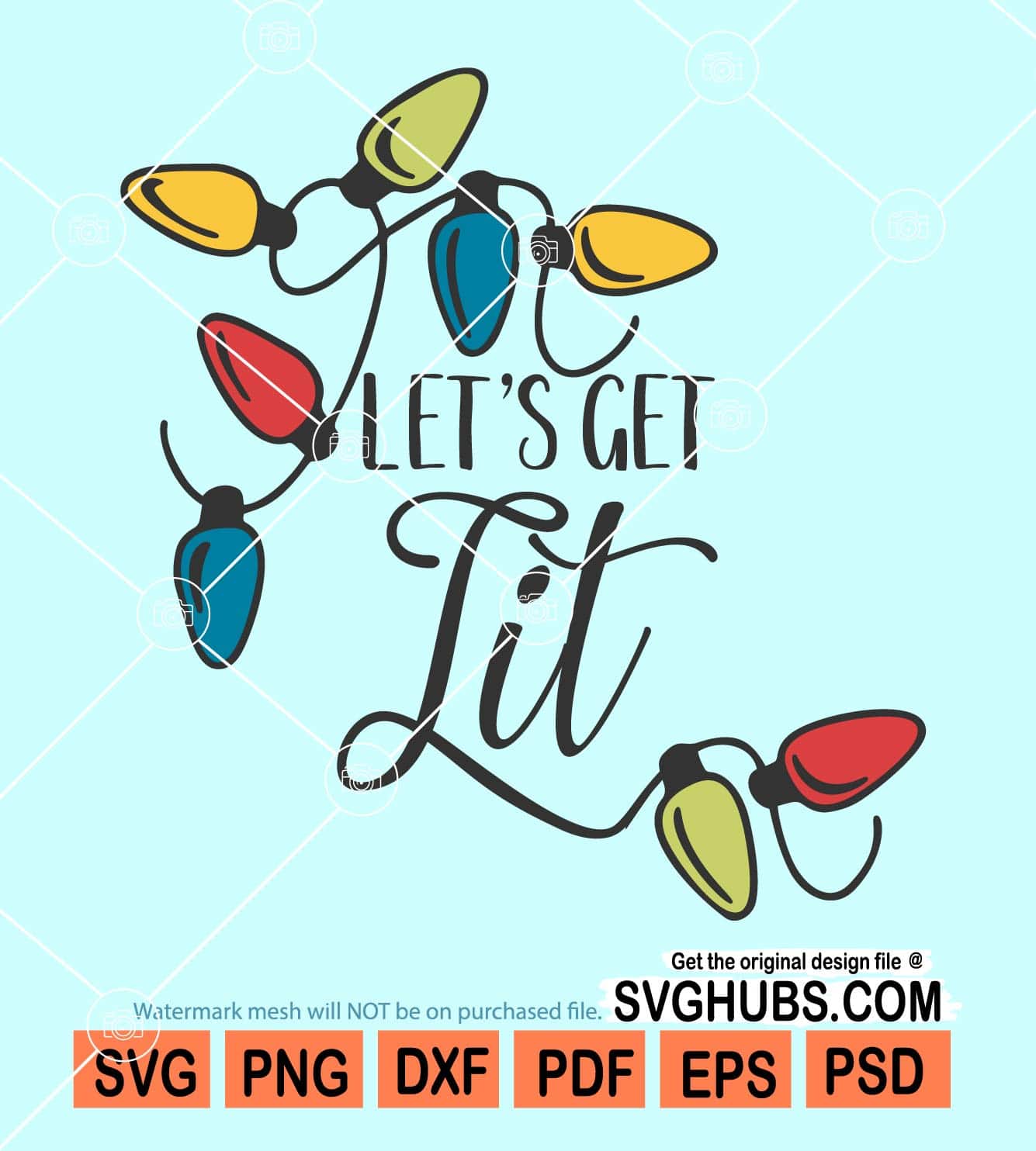Let’s get lit svg, Christmas lights svg, christmas wine svg, christmas