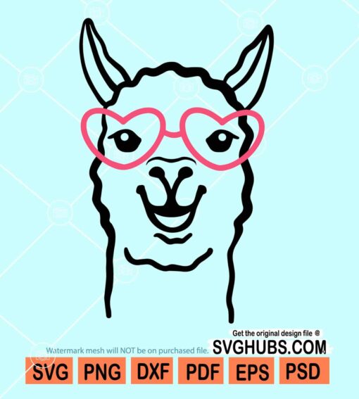 Llama with glasses svg