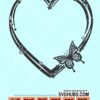 Love heart with butterfly svg