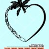 Love heart with palm tree svg