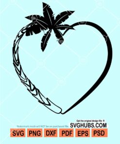 Love heart with palm tree svg