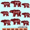 Mama bear buffalo plaid family SVG