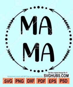 Mama floral circle SVG