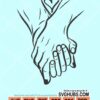 Man woman holding hands svg