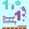 Mermaid birthday numbers svg