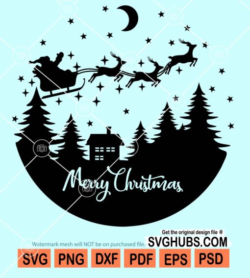 Merry christmas circle svg