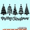 Merry christmas trees svg