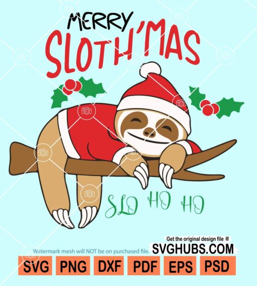 Merry slothman's slo ho ho svg